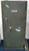 A 1950's steel safe with keys by Burnside, 1380mm