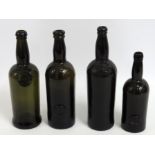 Four sealed wine bottles, two Inner Temple, one Mi