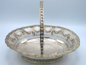 A 1775 George III London silver bread basket by Ch