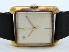 A gents retro 18ct gold Doxa wristwatch with date,