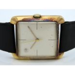 A gents retro 18ct gold Doxa wristwatch with date,