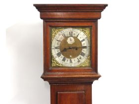 A George III, 18thC. oak longcase clock with brass