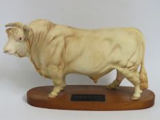 A mounted Beswick Connoisseur model of a Charolais