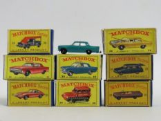 Eight boxed Lesney Matchbox Series diecast models