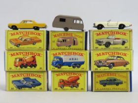 Nine boxed Lesney Matchbox Series diecast models n