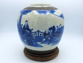 An 18th/19thC. Chinese ginger jar lacking lid with
