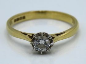 An 18ct gold diamond solitaire ring of approx. 0.33ct, 2.9g, size P/Q