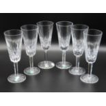 A set of six Waterford crystal champagne flutes, 1