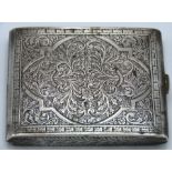 An Italian .800 silver cigarette case with Florent