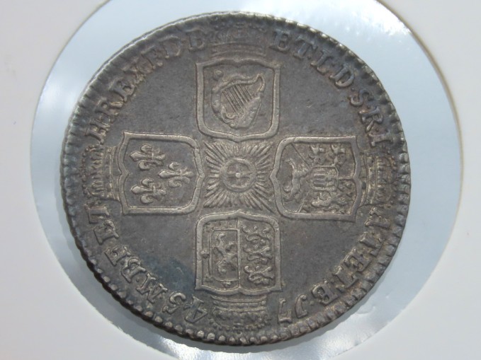 A 1745 George II silver shilling of high grade - Image 2 of 2