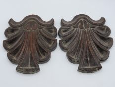 A pair of 19thC. carved oak furniture mouldings, 2