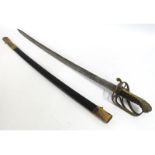 A British Georgian Non-Regulation 1822 Pattern Naval Officer’s Sword with ‘flat-solid’ blade, leathe