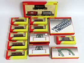 Thirteen boxed Hornby Railroad OO gauge model rail