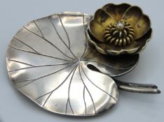 A Danish silver lily pad brooch by Anton Michelson