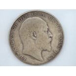A rare 1905 Edward VII silver half crown of good g