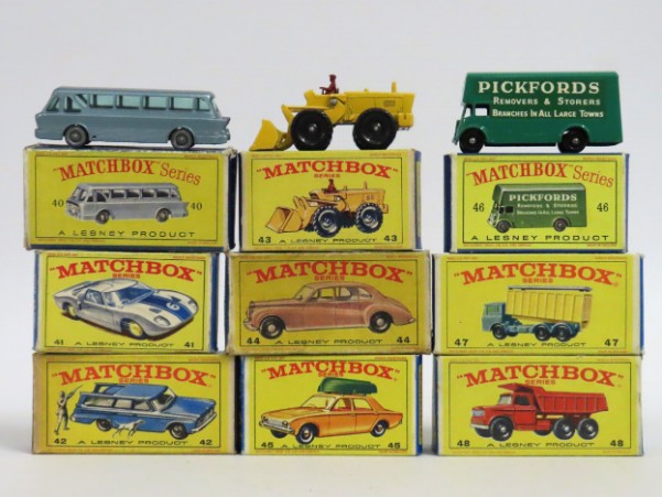 Nine boxed Lesney Matchbox Series diecast models n