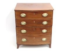 A small Regency period four drawer mahogany chest