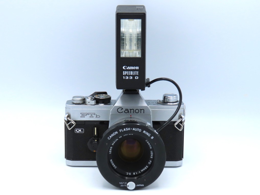 A Canon FTb QL 35mm film camera with Canon FD 50mm