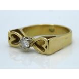 An 18ct gold ring set with approx. 0.25ct diamond