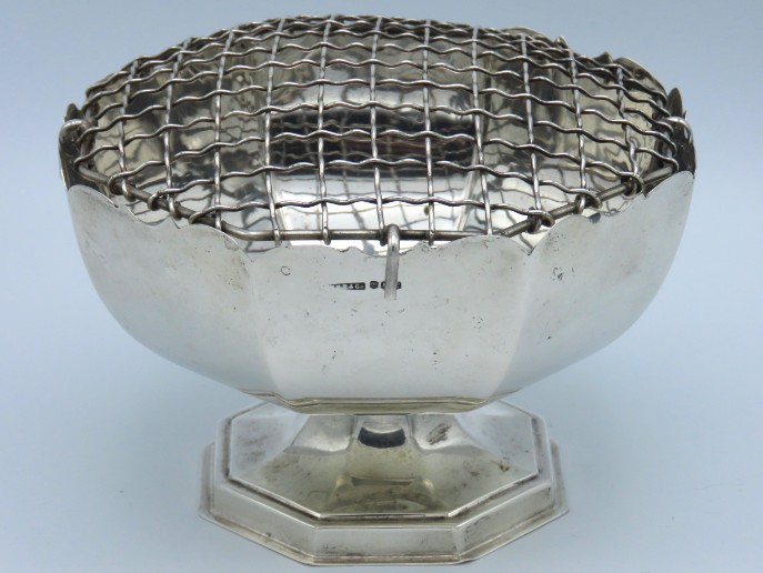 A 1972 Sheffield silver rose bowl by Harrison Fish