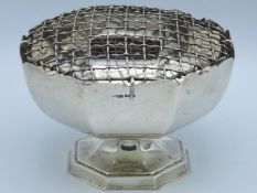 A 1972 Sheffield silver rose bowl by Harrison Fish
