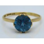 A Swedish 18ct gold ring set with zircon, 2.7g, st