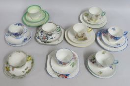 Nine Shelley porcelain trios