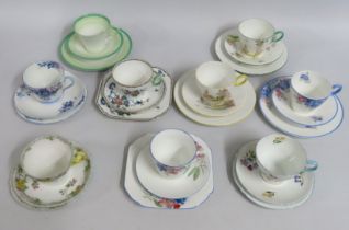 Nine Shelley porcelain trios