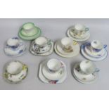 Nine Shelley porcelain trios