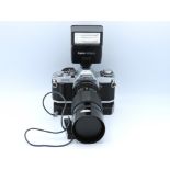 A Canon AV-1 35mm film camera with Canon Zoom 70-1