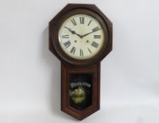 A late 19thC. Ansonia Clock Co. mahogany drop dial