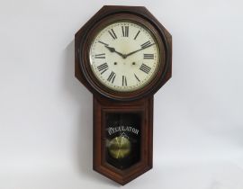 A late 19thC. Ansonia Clock Co. mahogany drop dial