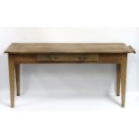 An 18th/19thC. ash serving table with drawer & pul