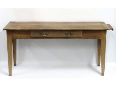 An 18th/19thC. ash serving table with drawer & pul