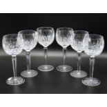A set of six Waterford crystal hock glasses, 185mm