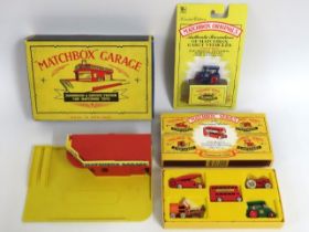 A boxed Matchbox garage showroom & service station