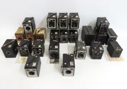 A collection of twenty three Brownie box cameras i