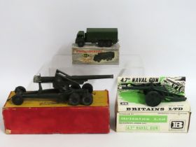 A Britains Ltd. 4.7in naval gun model, a Britains