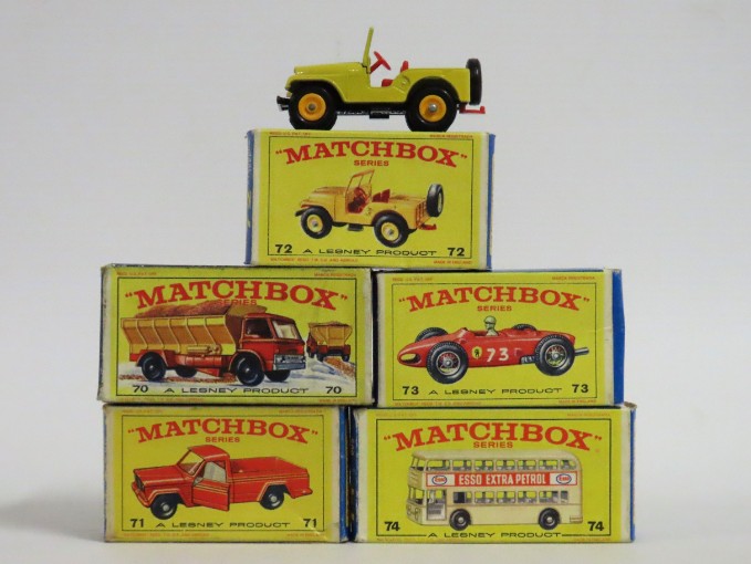 Five boxed Lesney Matchbox Series diecast models n