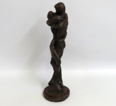 An unsigned contemporary bronze depicting two love