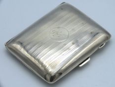 A 1928 Birmingham silver cigarette case by Deakin