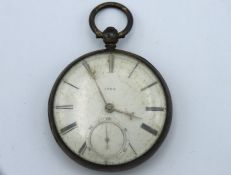 A silver pocket watch, possibly railway related, b