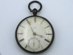A silver pocket watch, possibly railway related, b