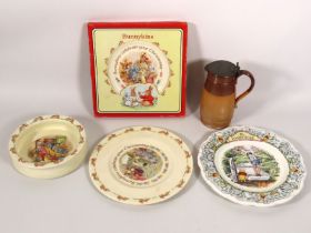Three Royal Doulton Bunnykins nursery ware items,