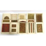 A selection of 19thC. book plates, 14 in total, depicting Persian ornaments, carpets & book bindings