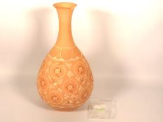 A Chinese terracotta bottle vase, chip to top rim,