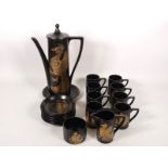 A Portmierion 'Phoenix' coffee set comprising coff