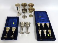 Two boxed sets of plated goblets twinned with seve