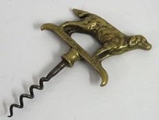 An antique English Setter brass corkscrew dating t