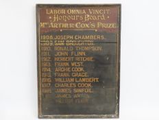 An early 20thC. legal firm Honour's Board 'Mrs. Ar
